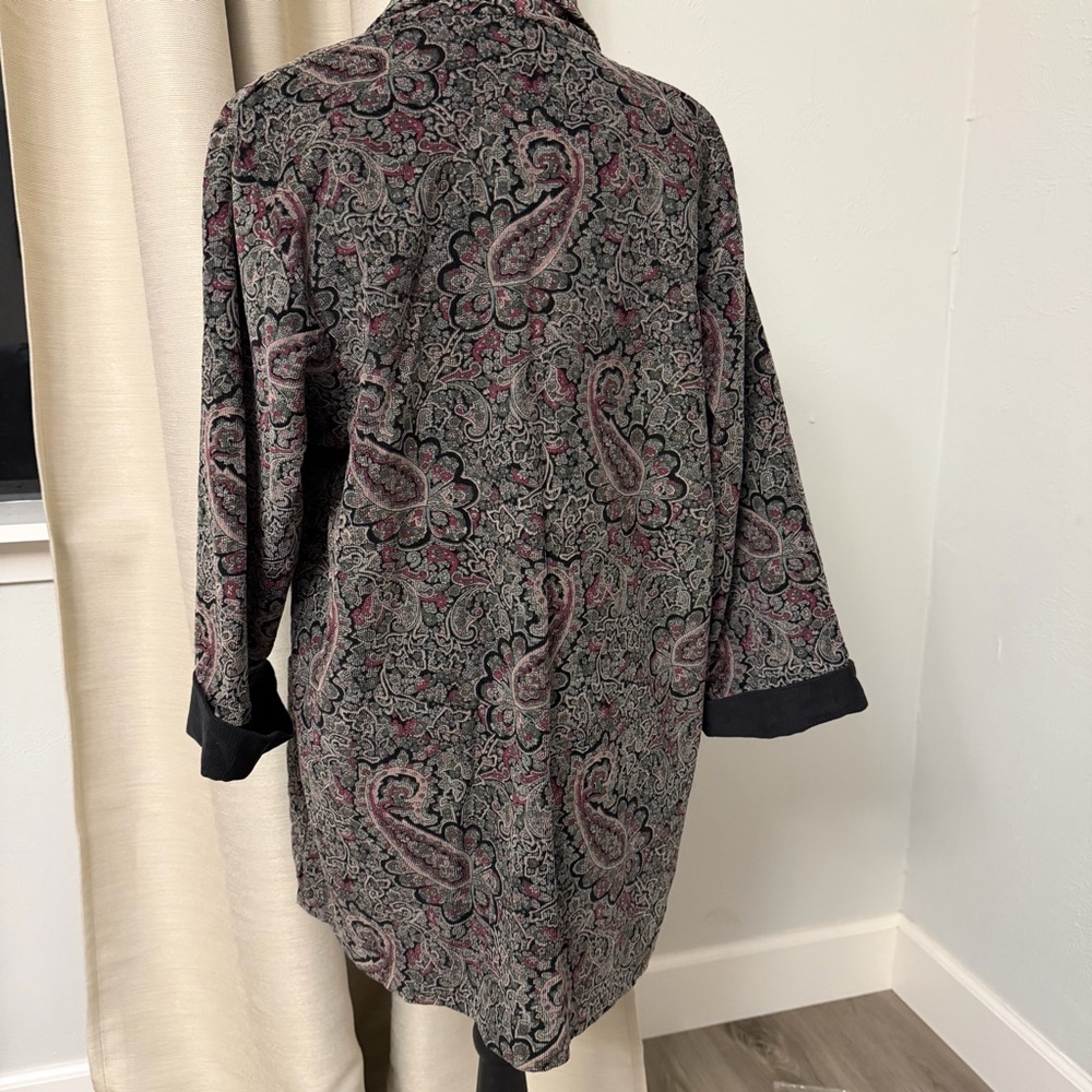 Paisley Patterned Open Front Blazer - image 4